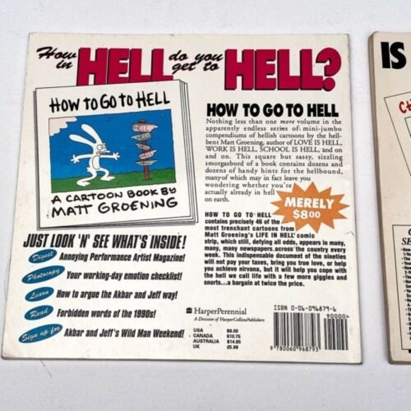 How to go to Hell Childhood is Hell Love Is Hell by Matt Groening Book Lot of 3 - Picture 6 of 12